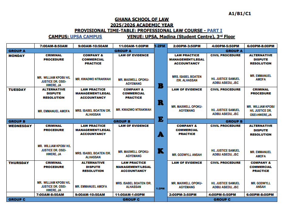 Holiday Schedule